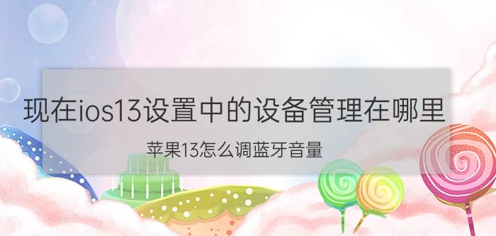 现在ios13设置中的设备管理在哪里 苹果13怎么调蓝牙音量？